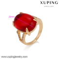 14772 popular graceful latest design 18k gold finger ring with red gemstone